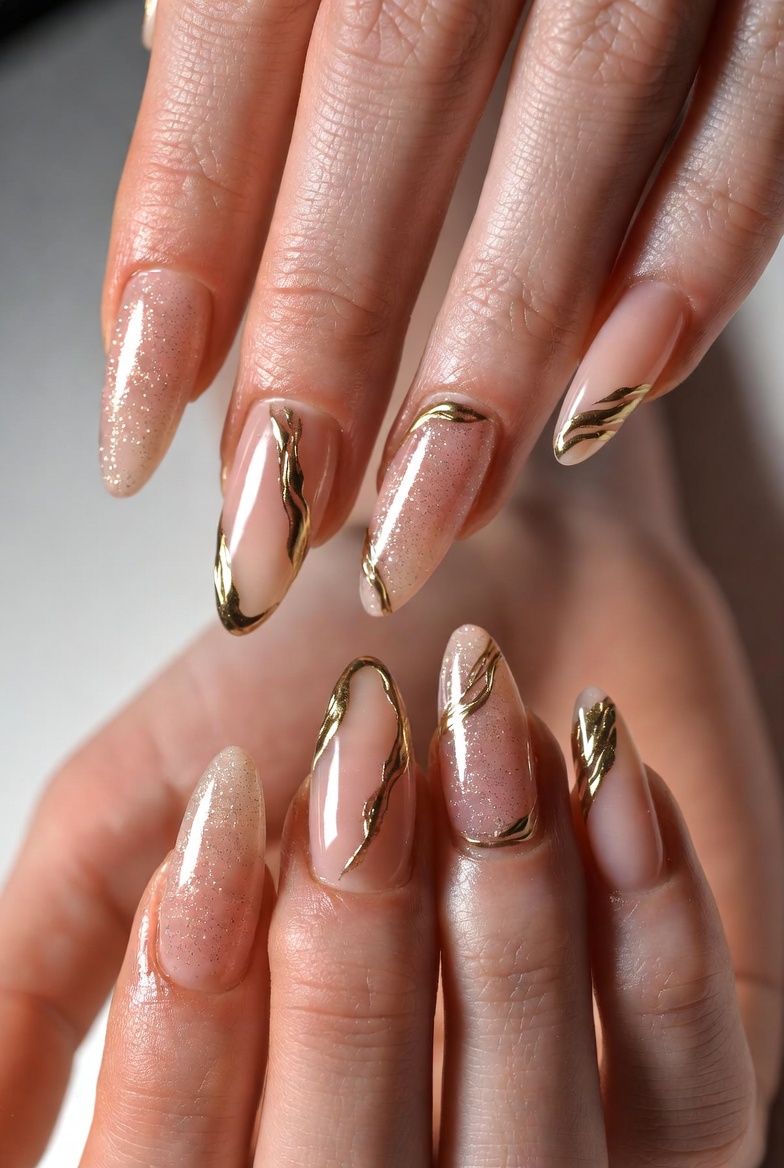 Metallic chrome finish nails